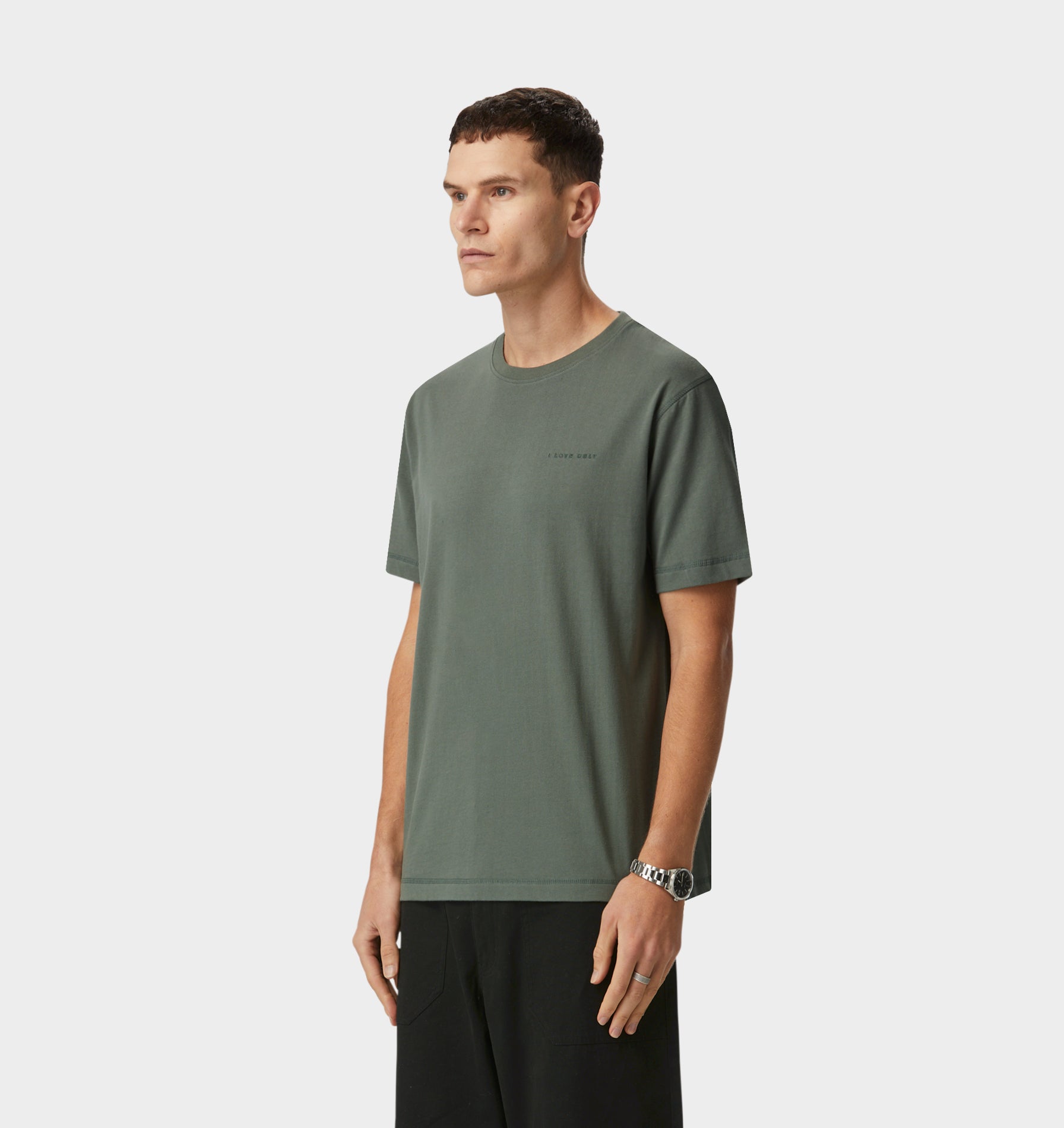 Jeremy Slim Tee - Smokey Green