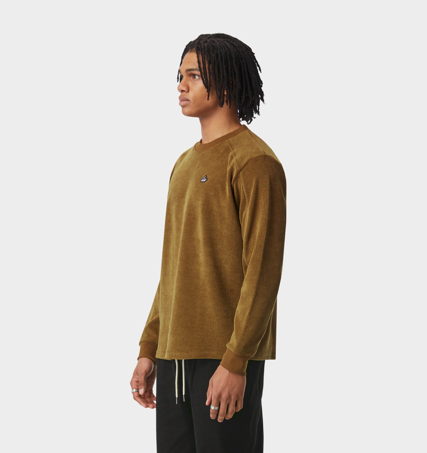 Textured LS Tee - Moss