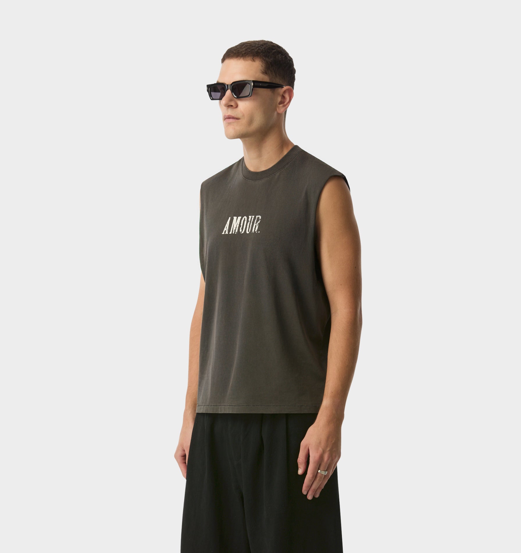 Amour Crop Tank - Washed Black