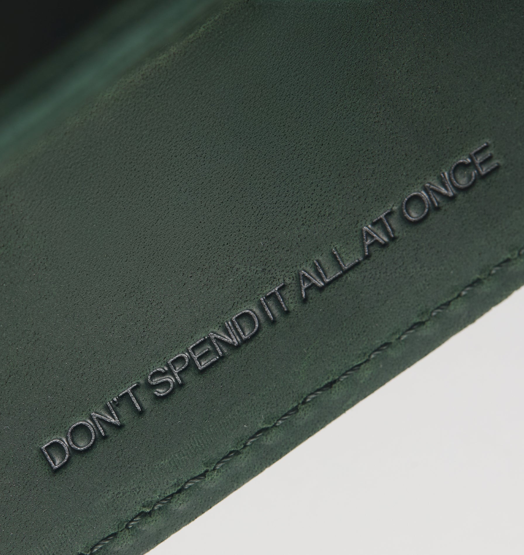 Leather Fold Card Holder - Green