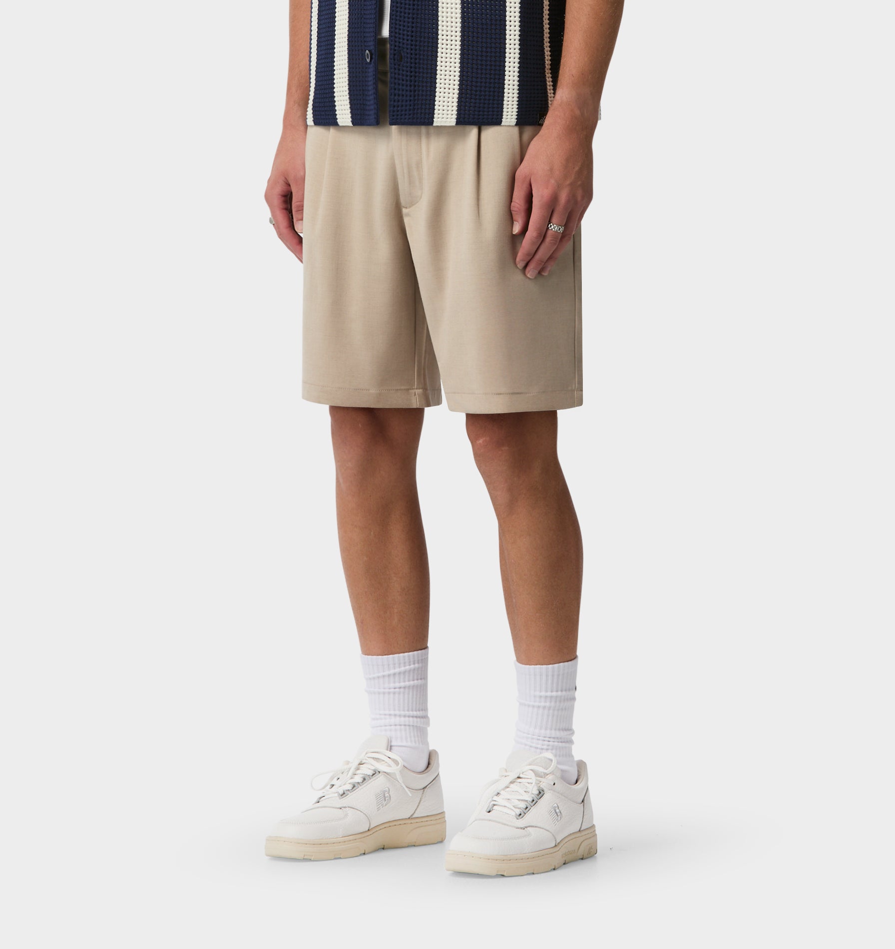 Quincy Pleated Short - Bone