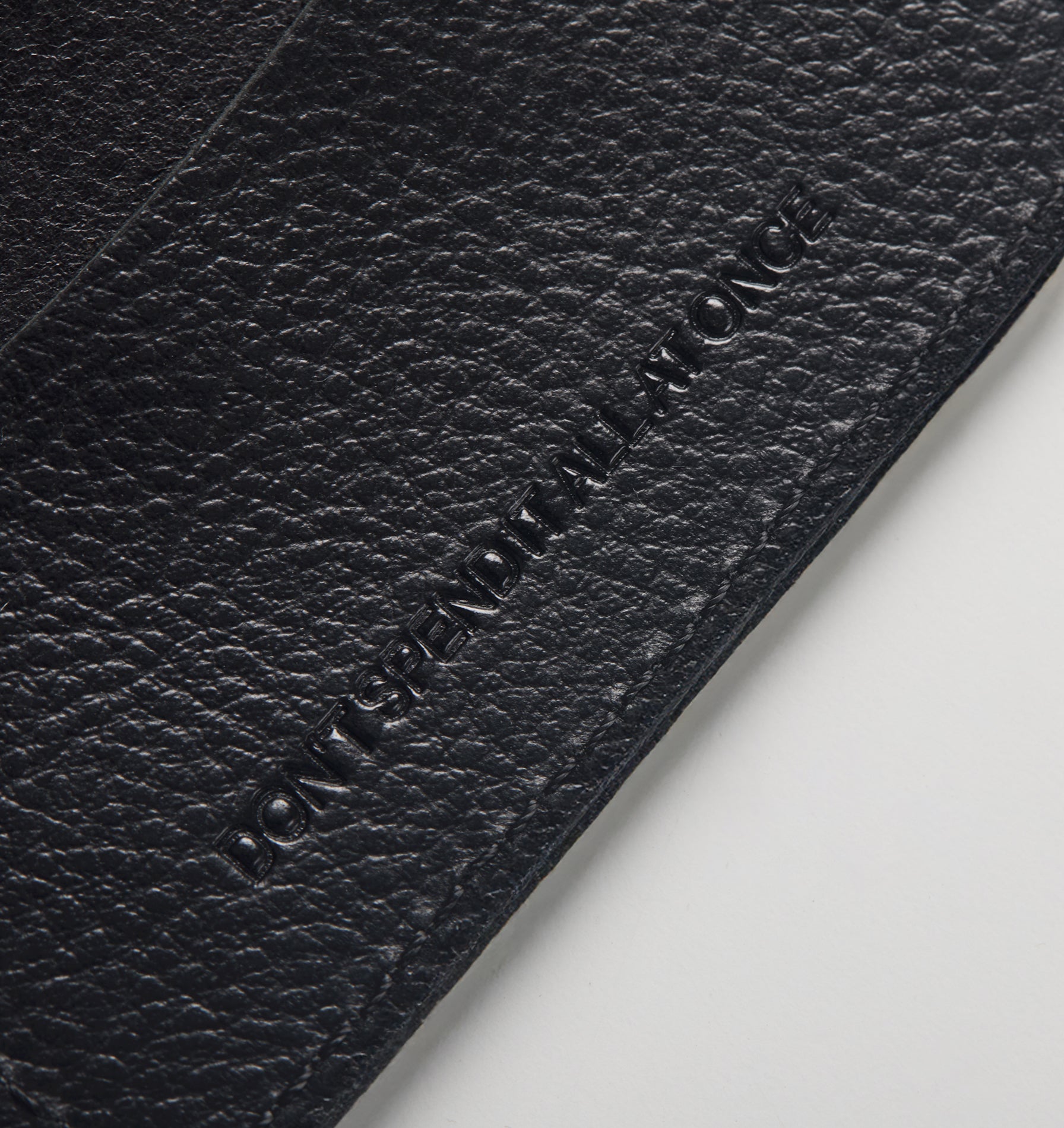 Leather Fold Card Holder - Black