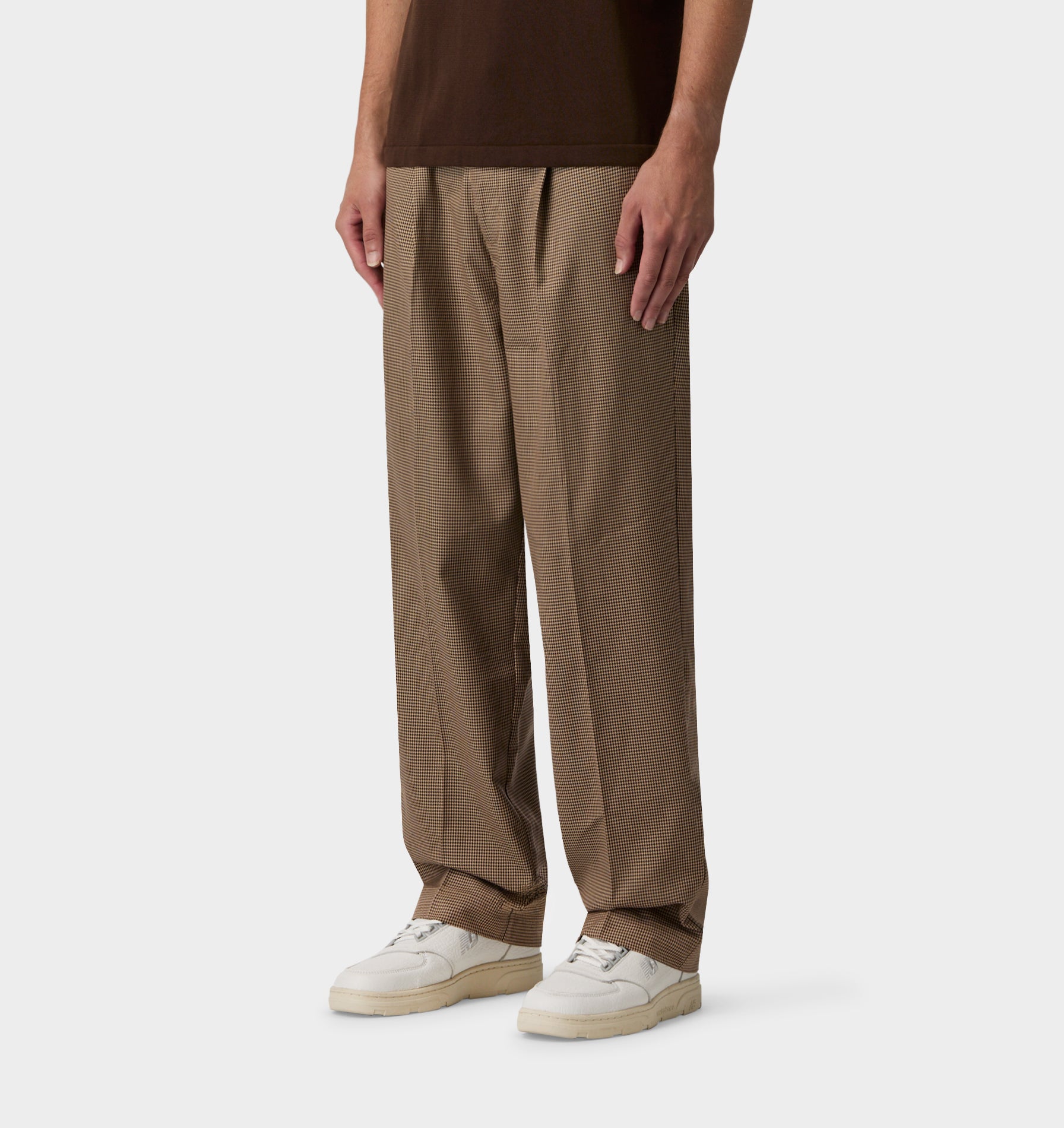 Winston Pant - Beige Houndstooth