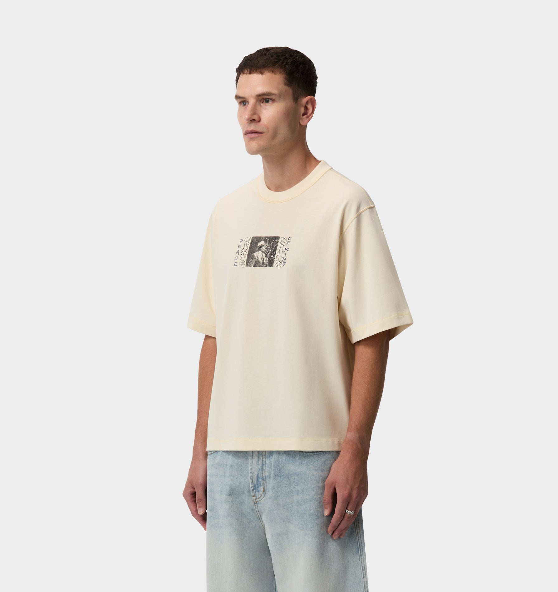 Peace of Mind Crop Box Tee - Off White