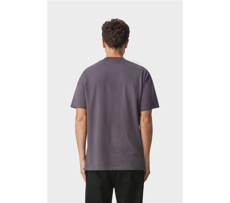 Warped Face Chester Tee - Slate Blue