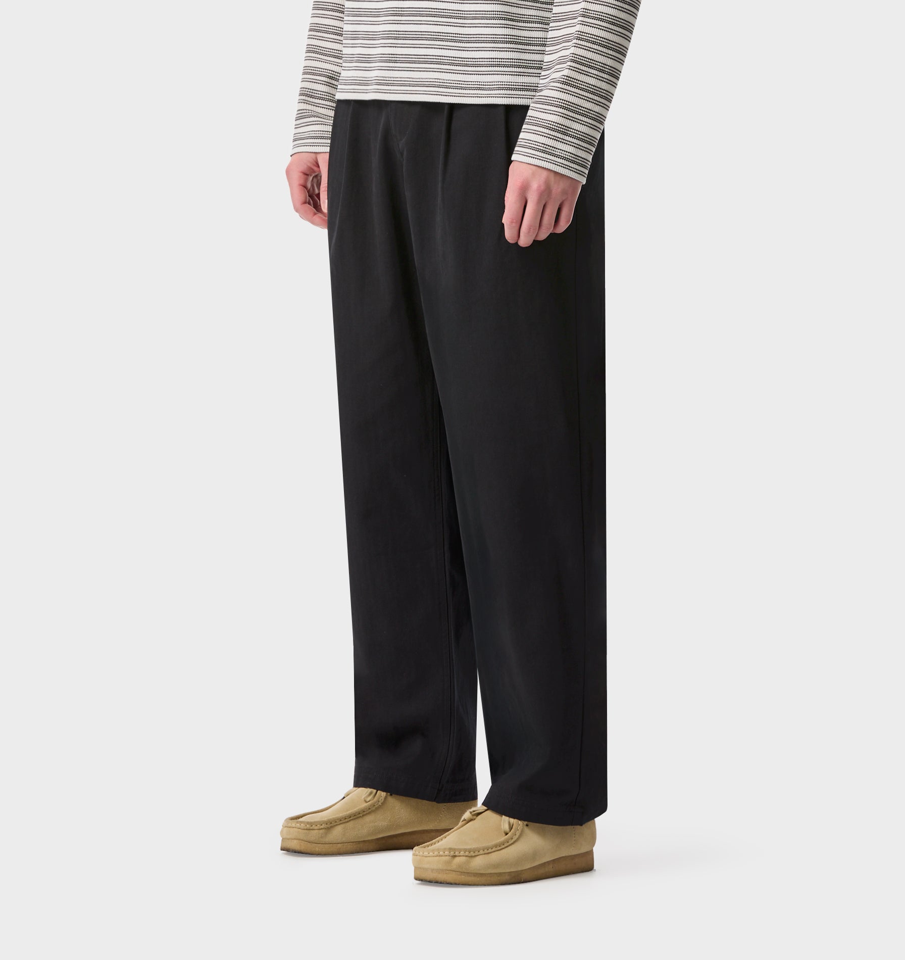 Twin Pleat Pant - Black
