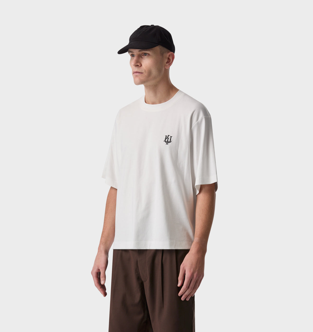Monogram Interlock Crop Box Tee - White