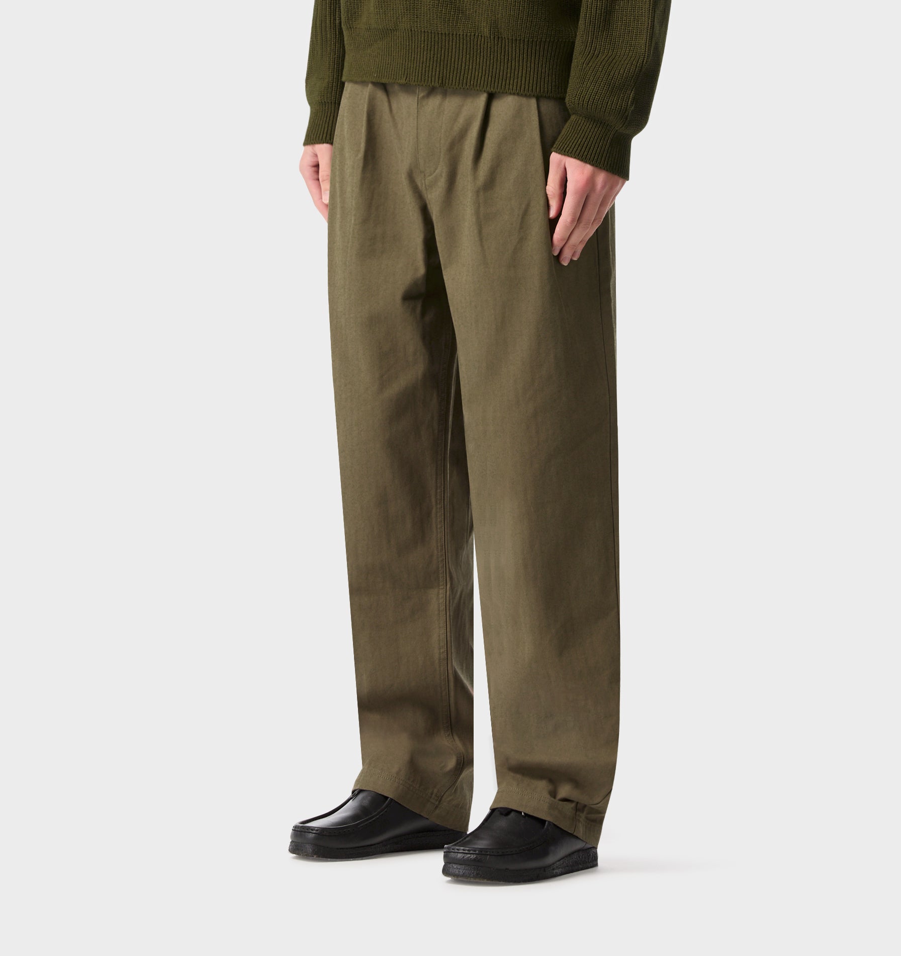 Twin Pleat Pant - Mushroom