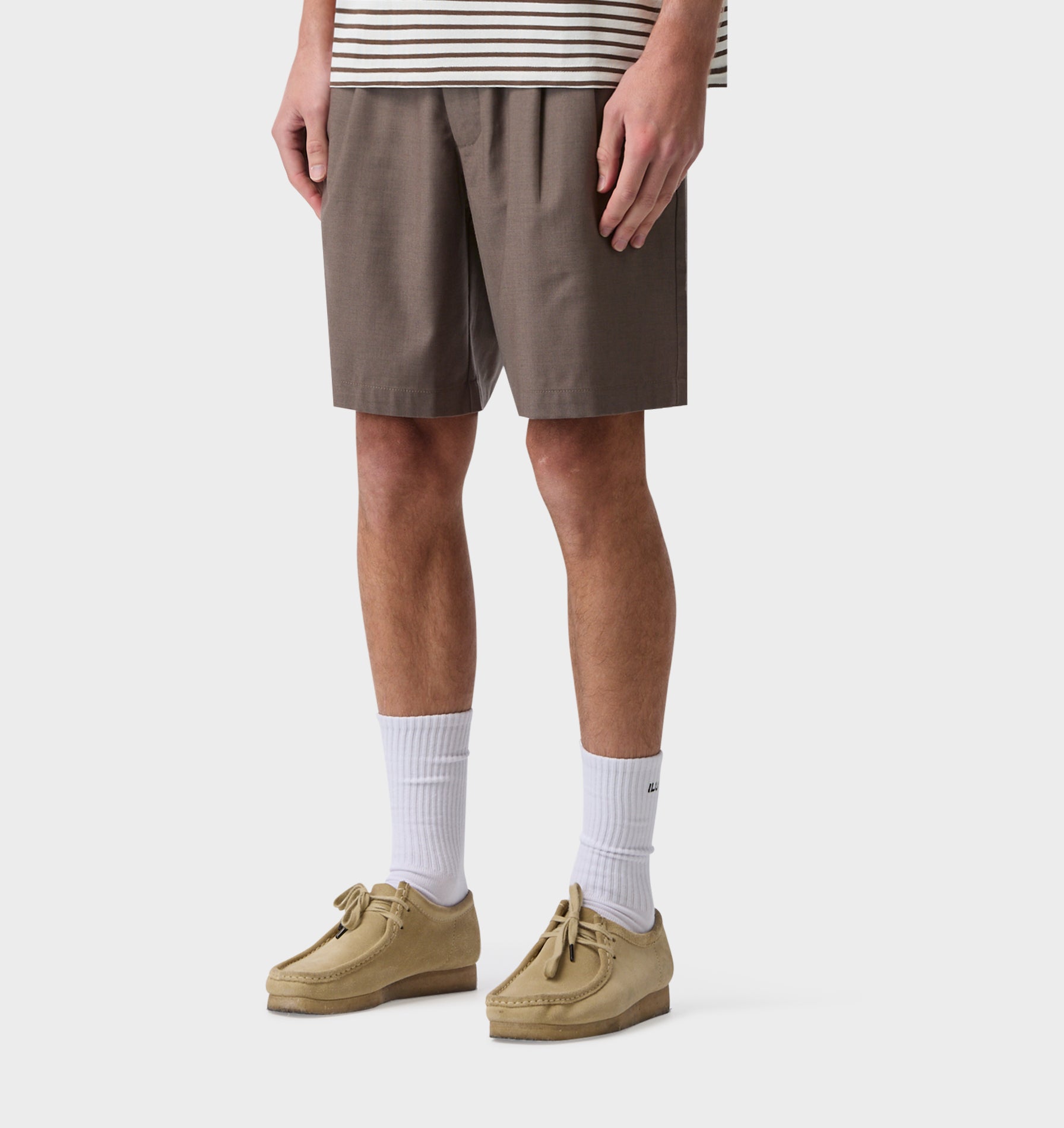 Quincy Pleated Short - Mushroom
