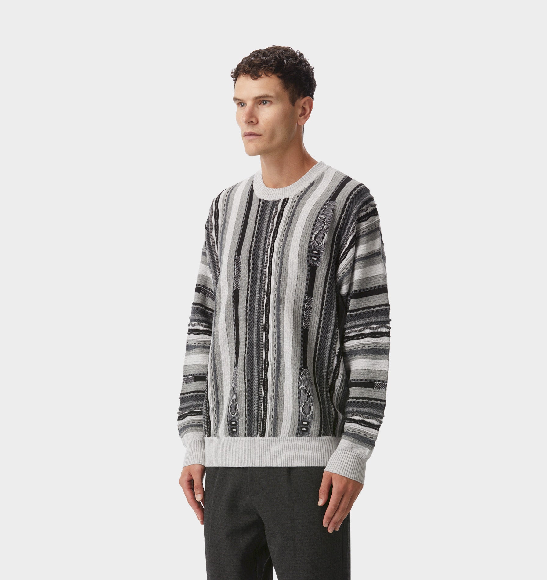 Multi Knit Sweater - Charcoal Grey