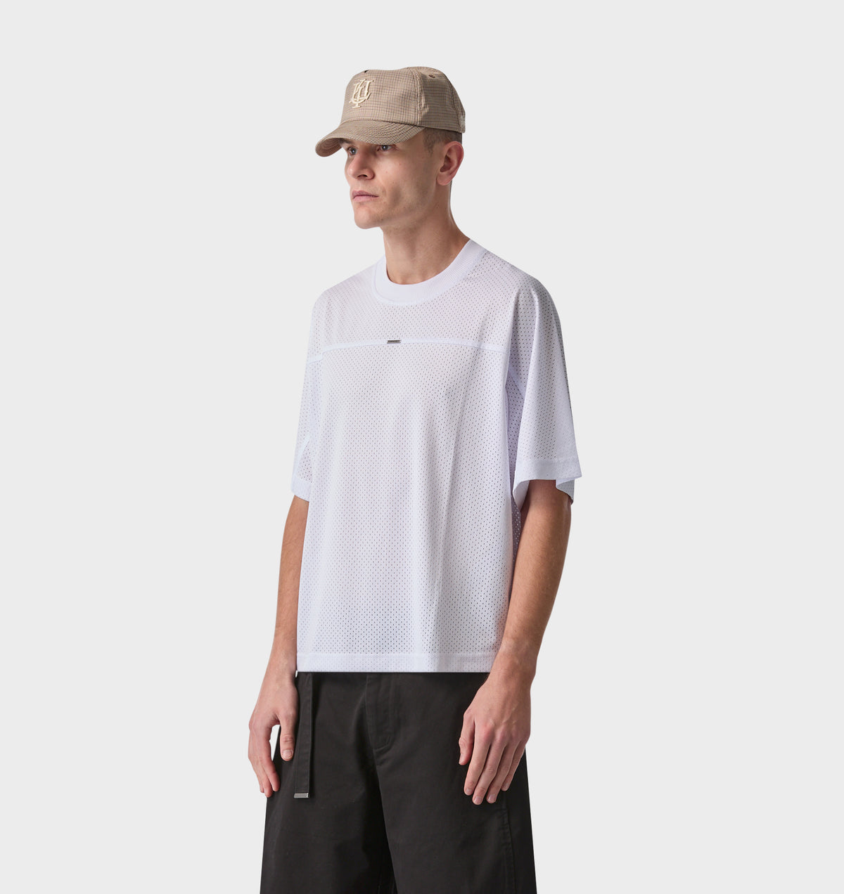Mesh Crop Box Tee - White