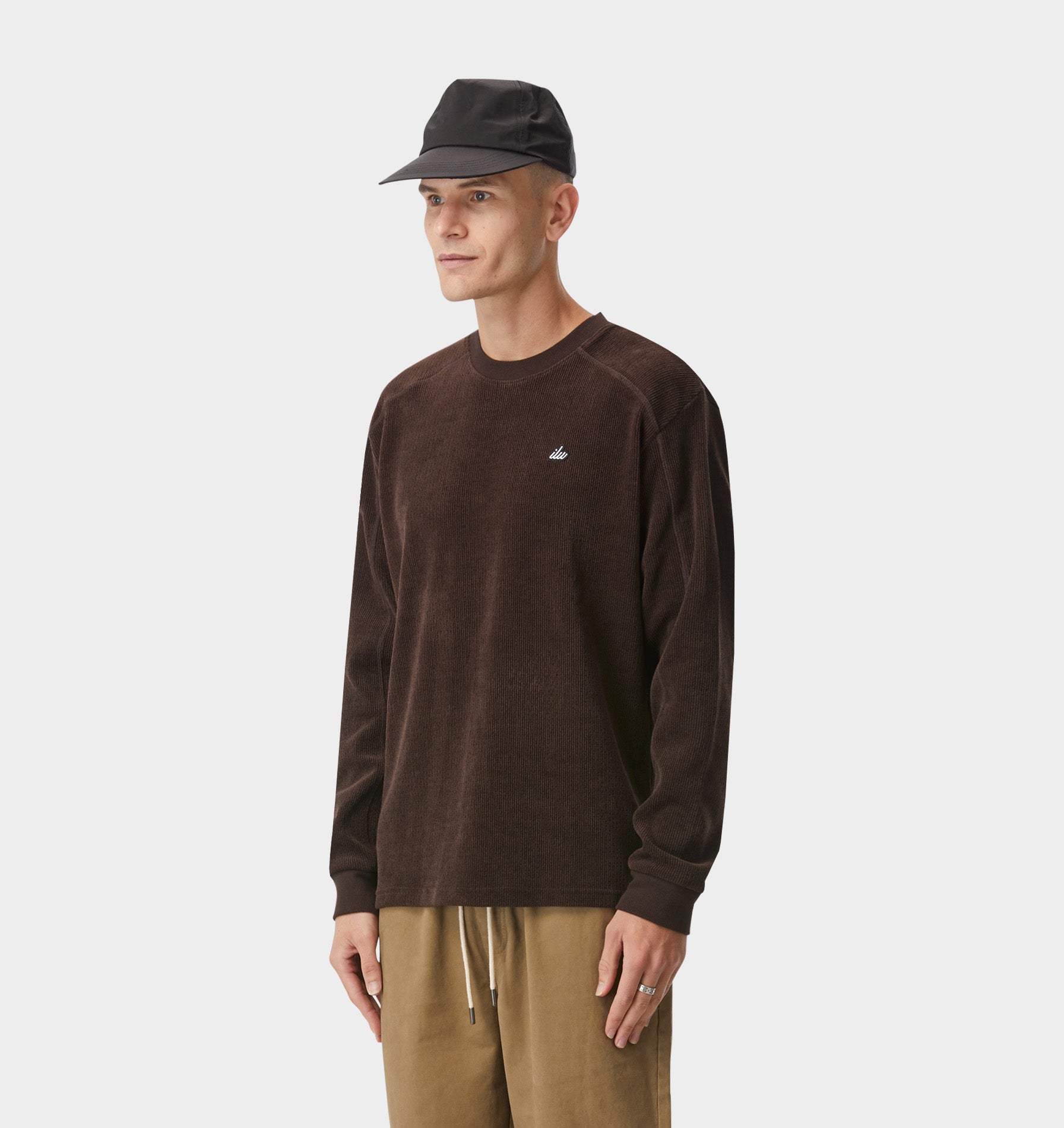 Textured LS Tee - Espresso