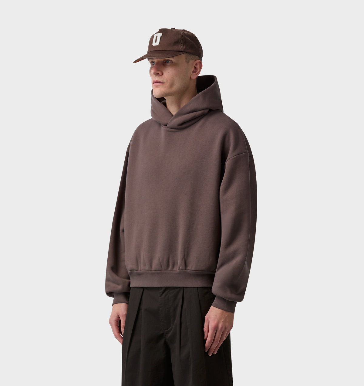 Heavy Crop Box Hood - Dusky Brown