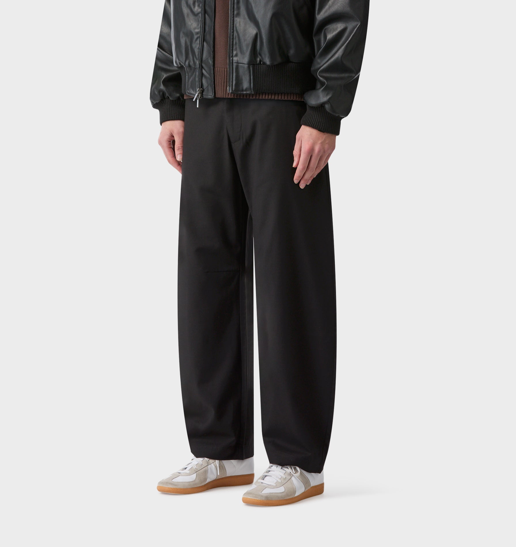 Barrel Leg Slack Pant - Black