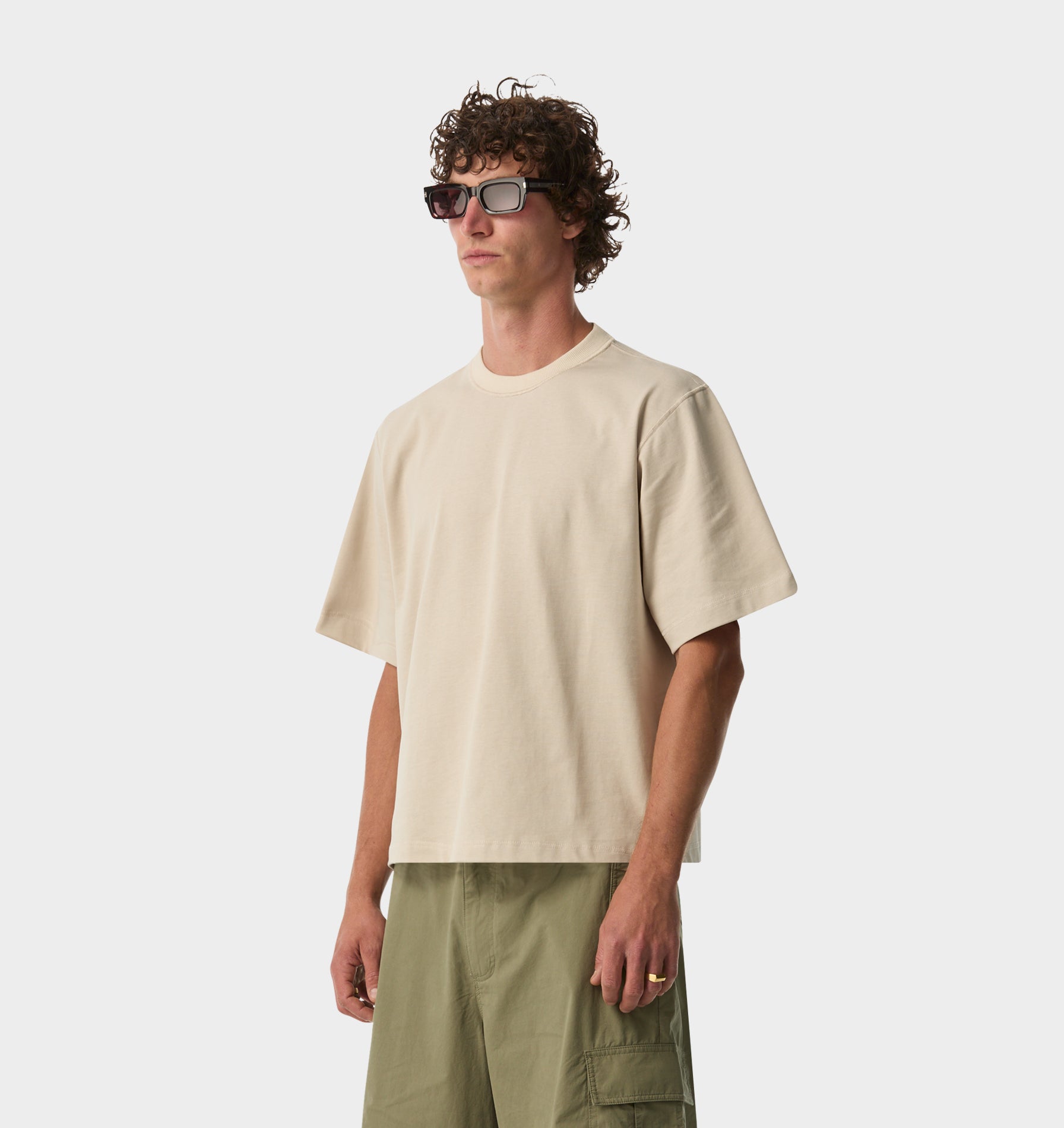 Crop Box Tee - Sandstone