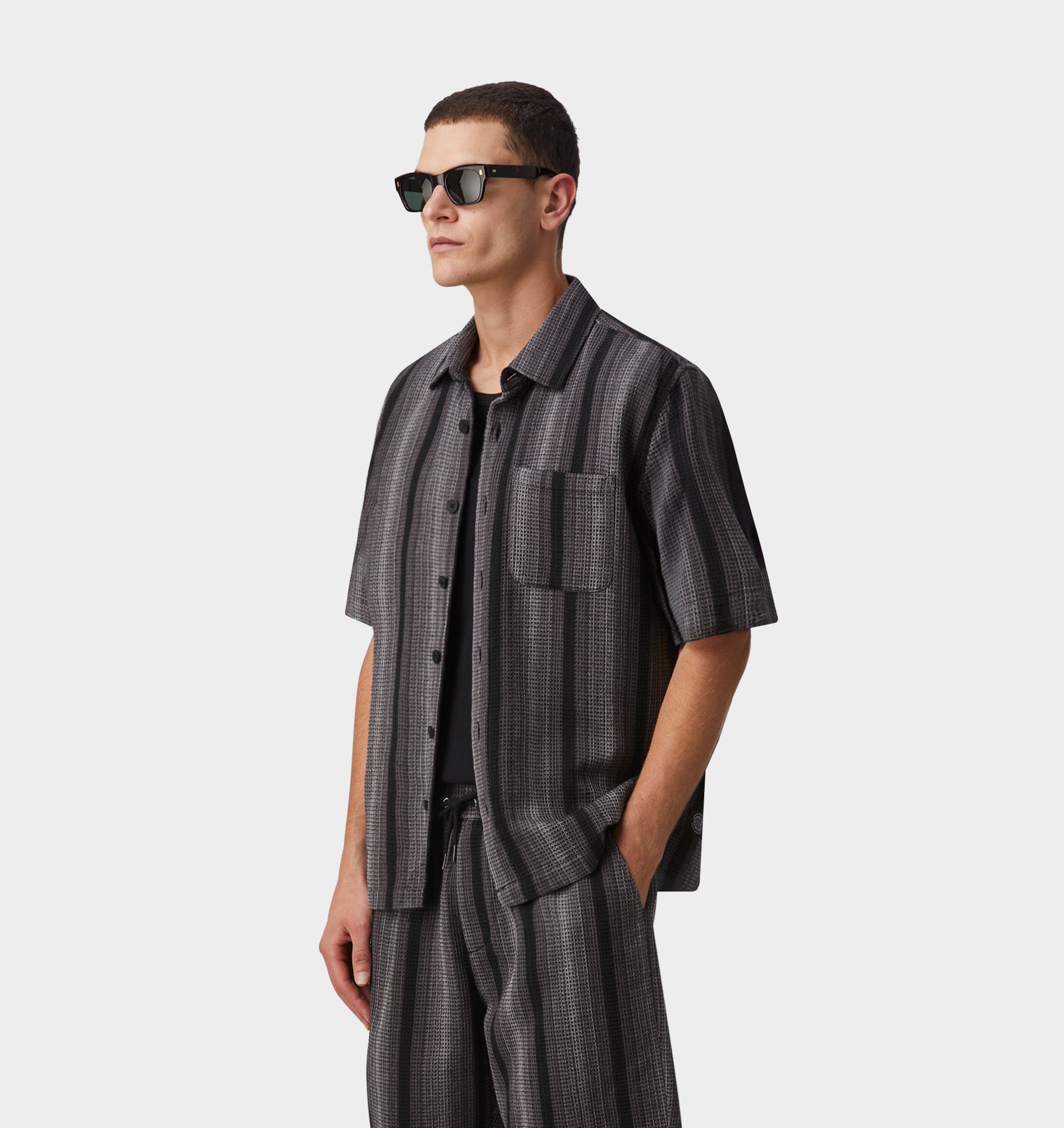 Waffle SS Shirt - Charcoal Ombre