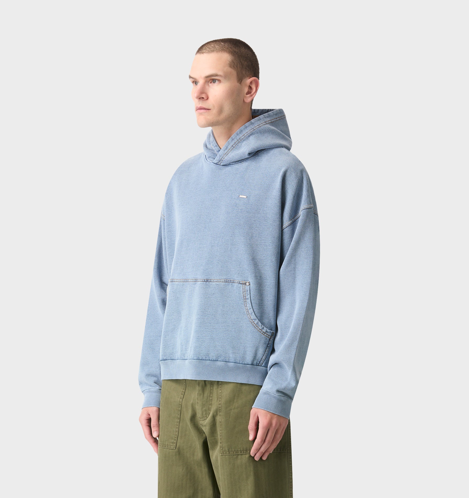 Oversized Hood - Washed Vintage Blue