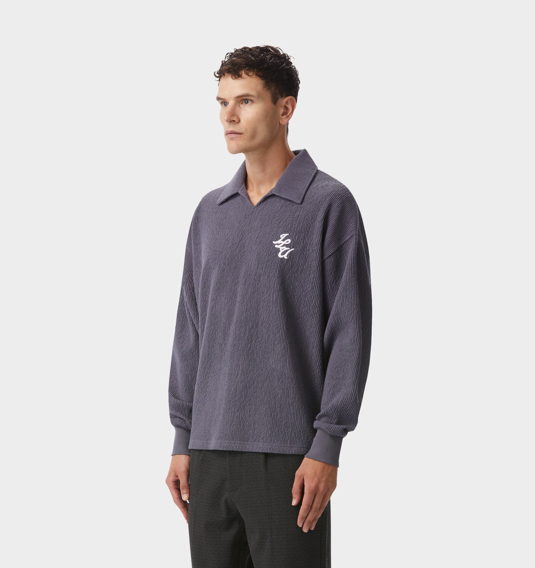 Josiah LS Polo - Slate Blue