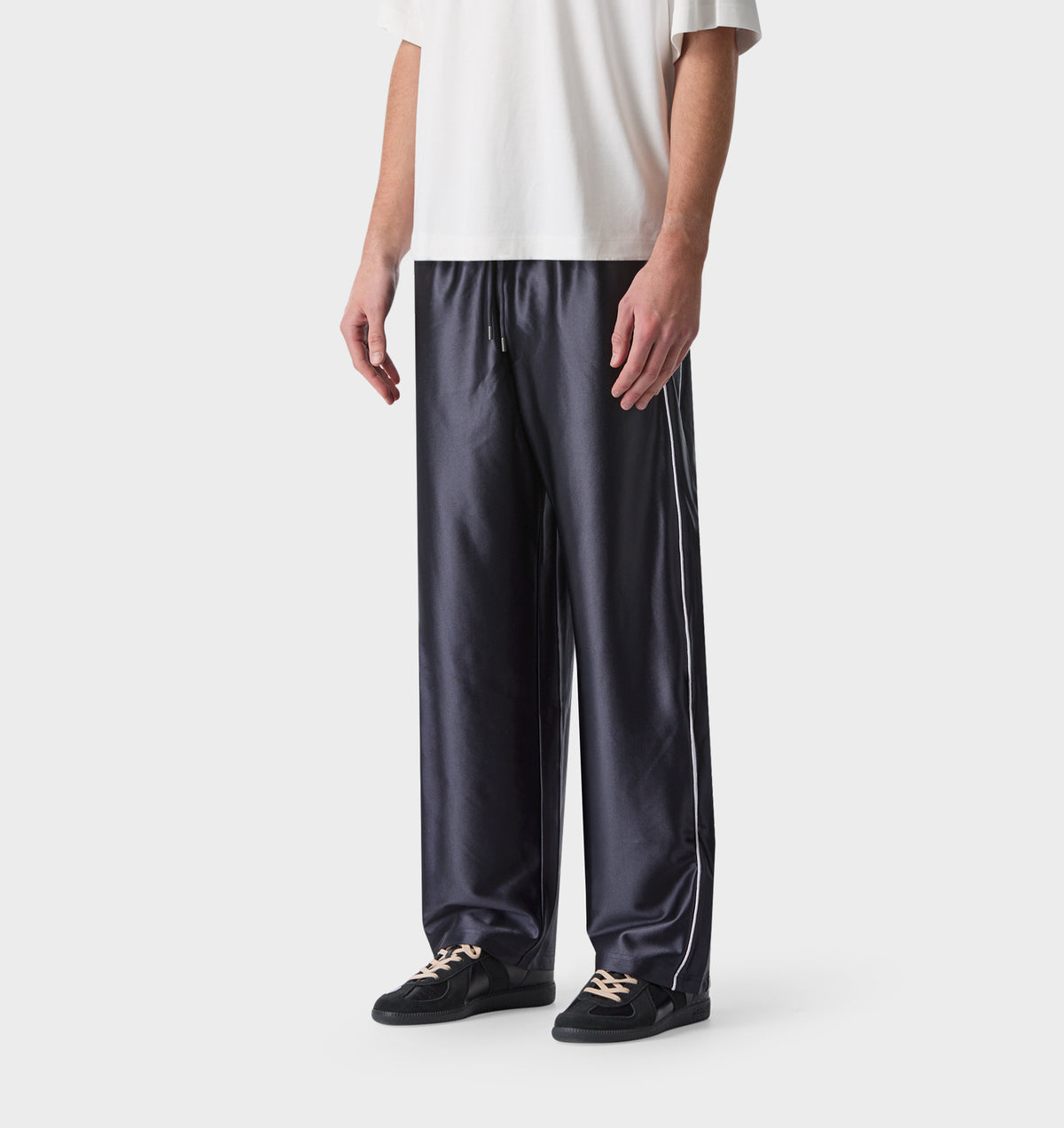 Satin Track Pant - Indigo