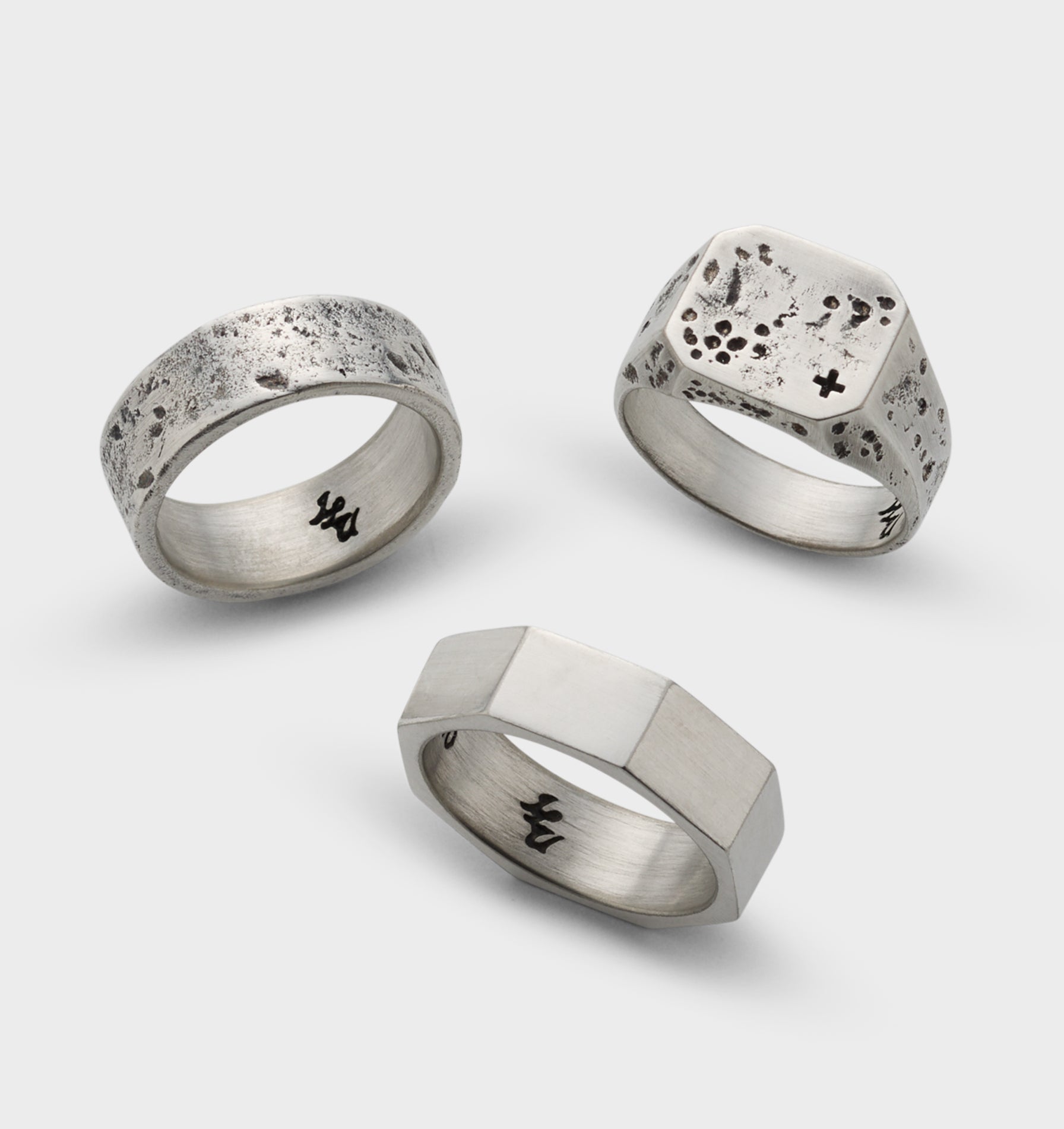 Nut Band Ring  - White Brass