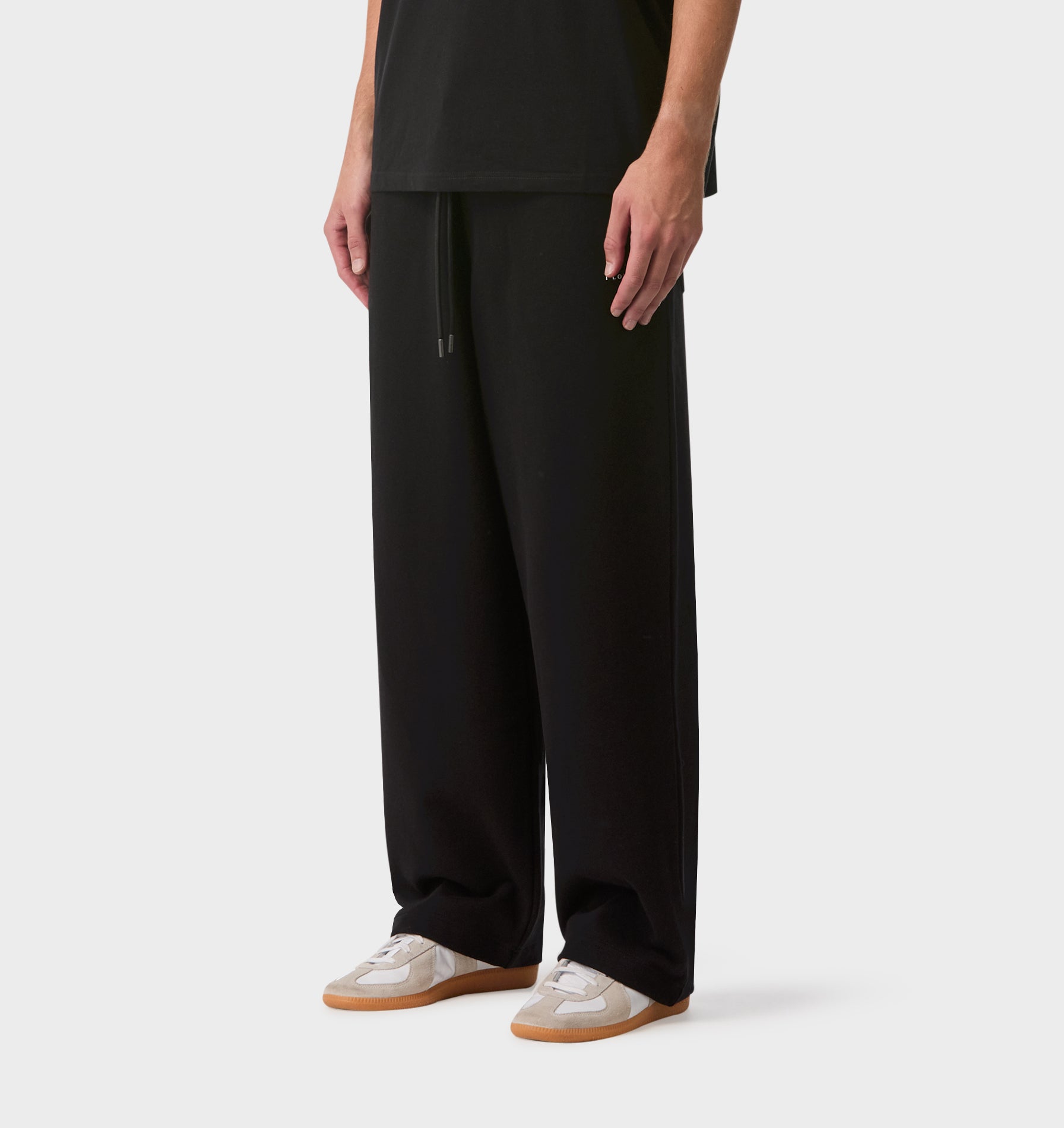 Wide Leg Track Pant - Black