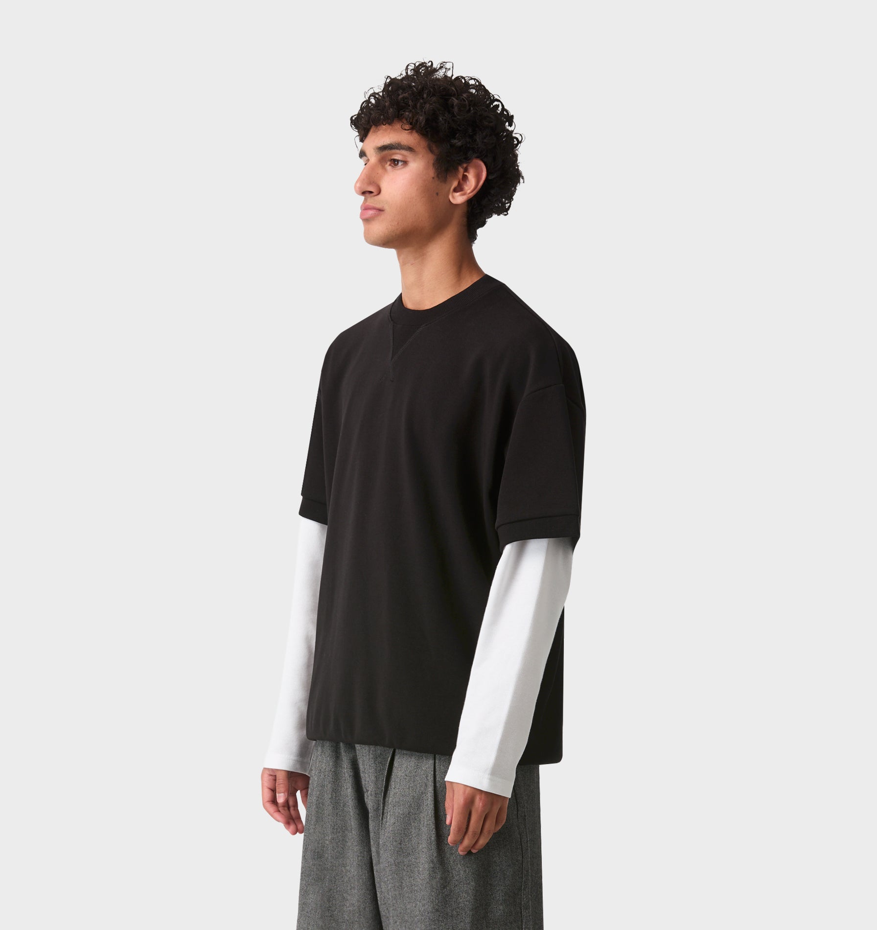 Heavy Cuff Box Tee - Black