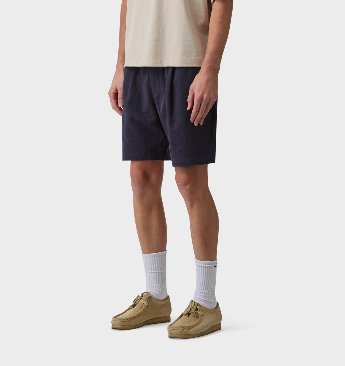 Linen Michael Pleat Short - Dark Navy