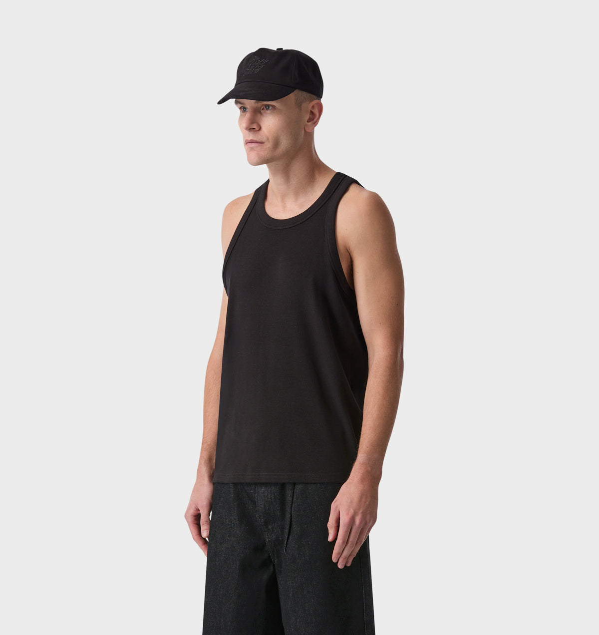 Ribbed Slim Tank - Black
