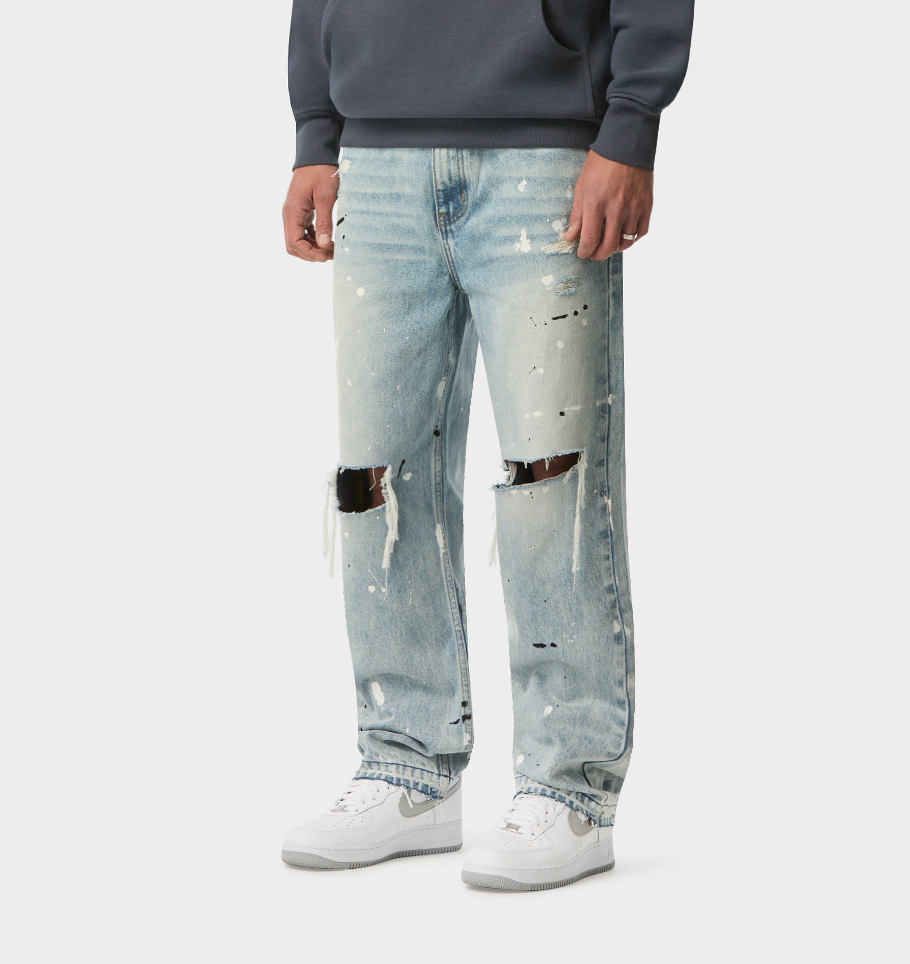 Distressed Clean Carpenter Denim - Paint Splatter