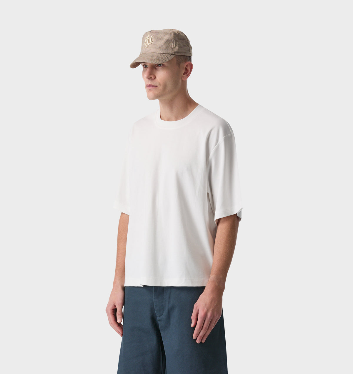 Interlock Crop Box Tee - White