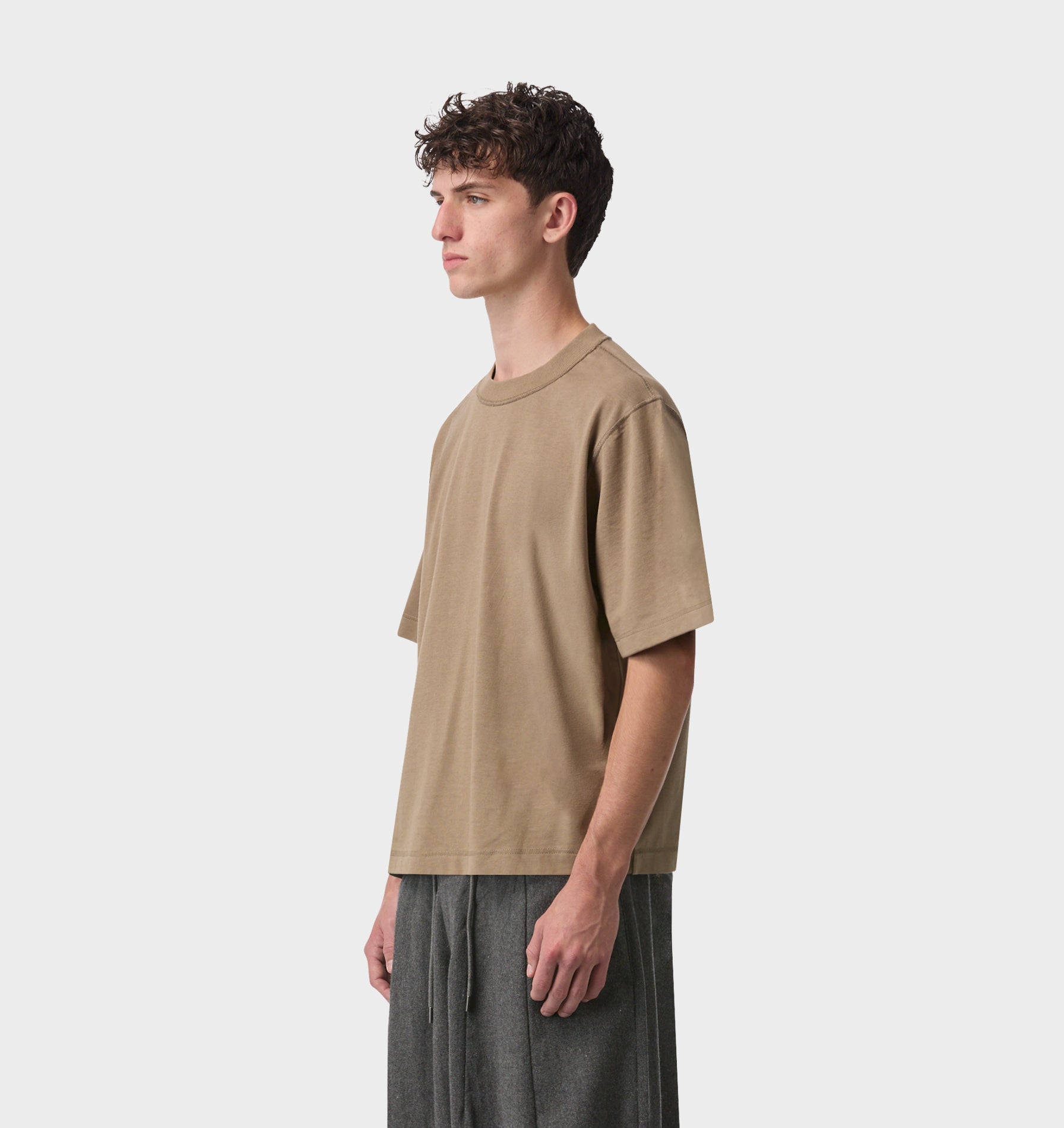 Crop Box Tee - Truffle
