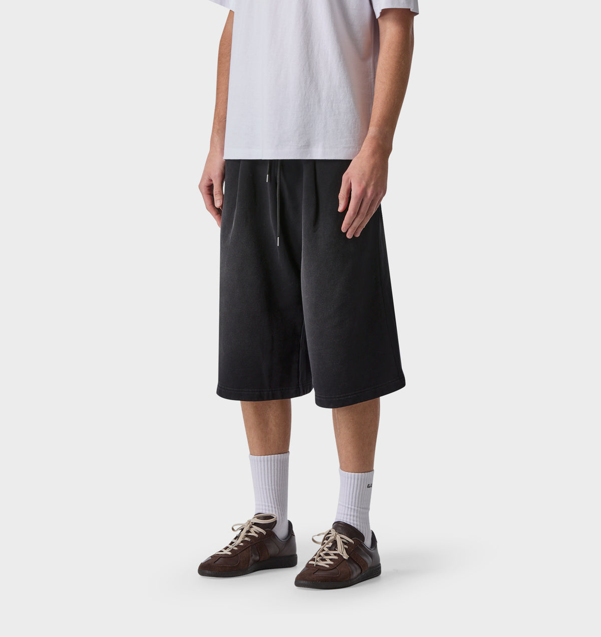 Longline Sweat Short - Faded Black