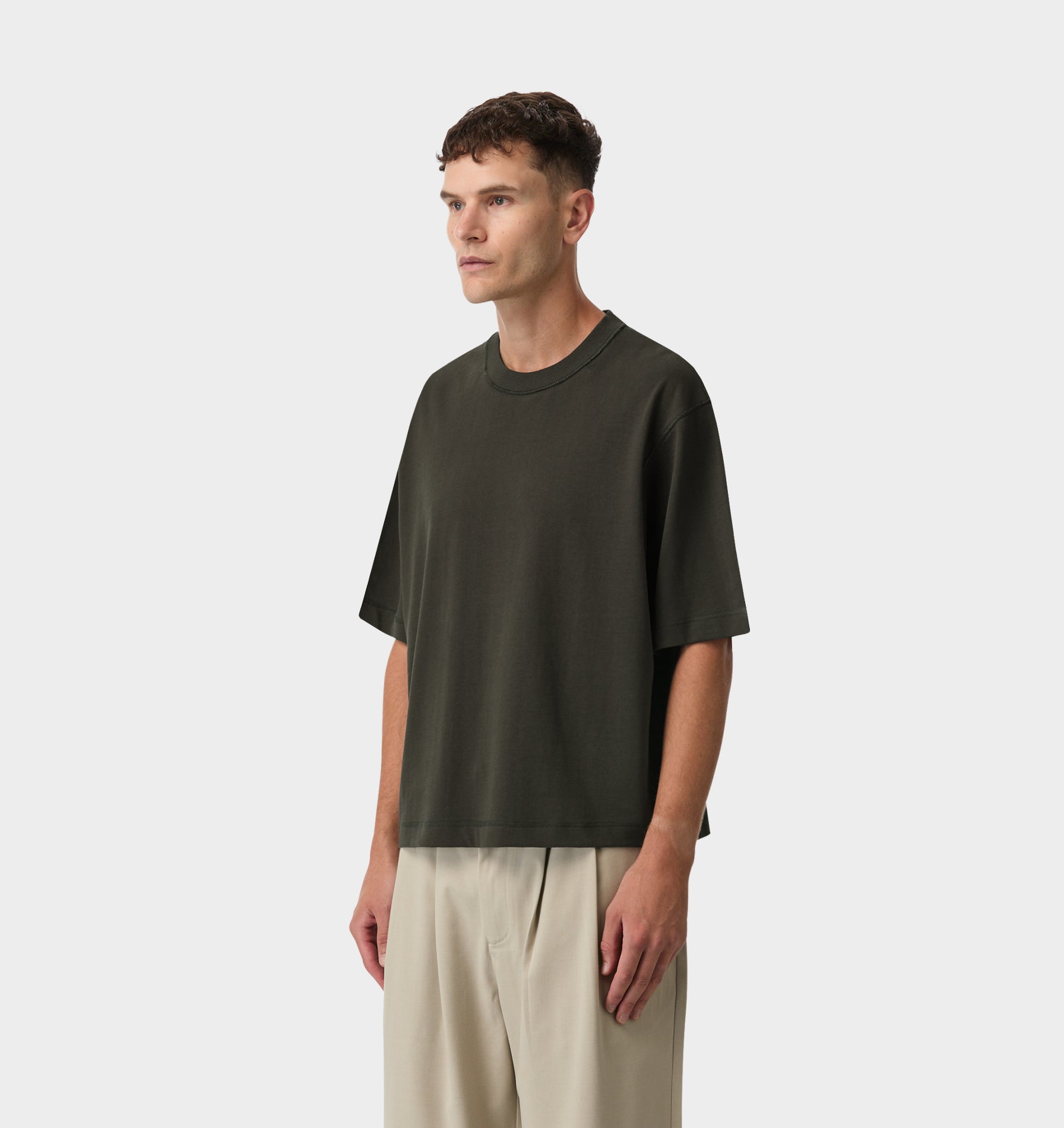 Crop Box Tee - Flint Grey