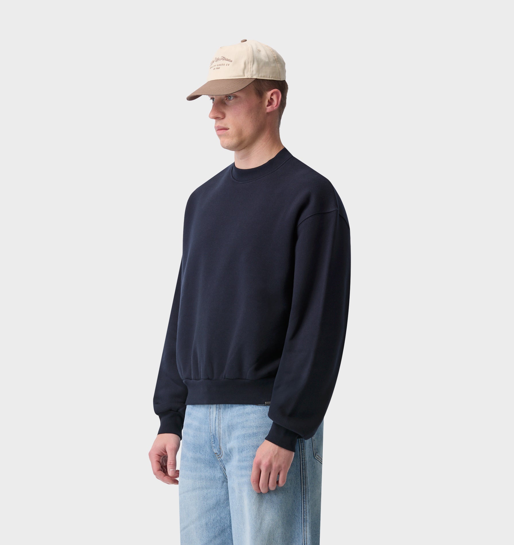 Heavy Box Crop Crew - Midnight Navy