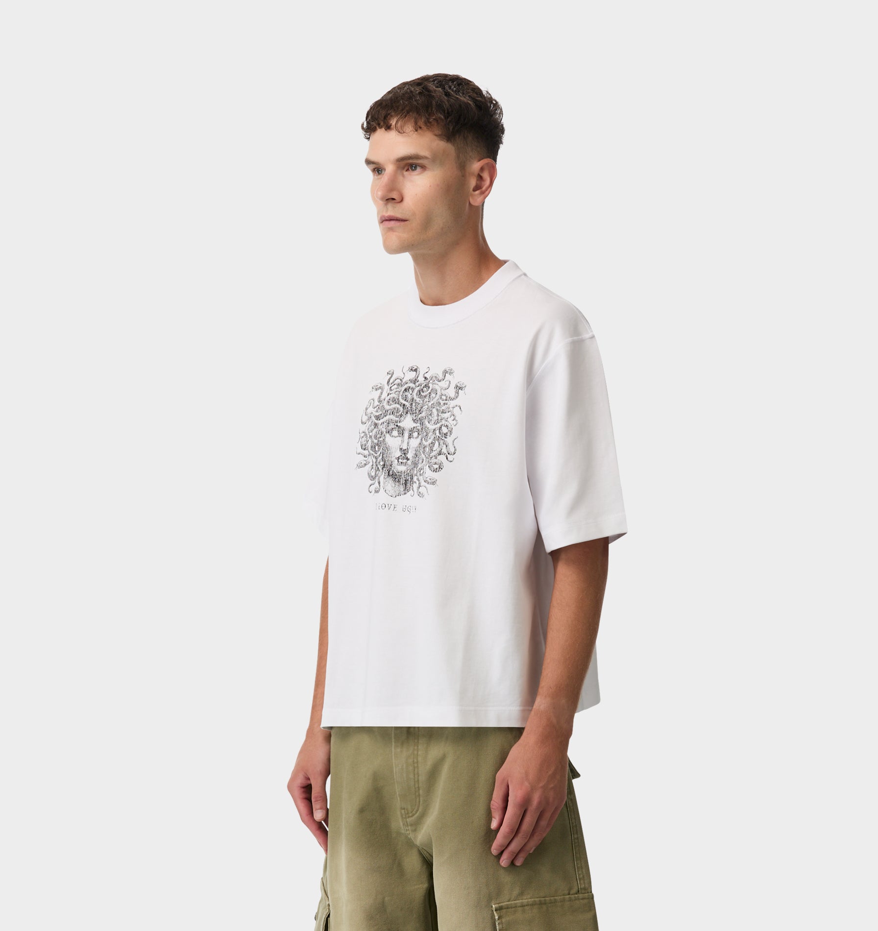 Medusa Crop Box Tee - White