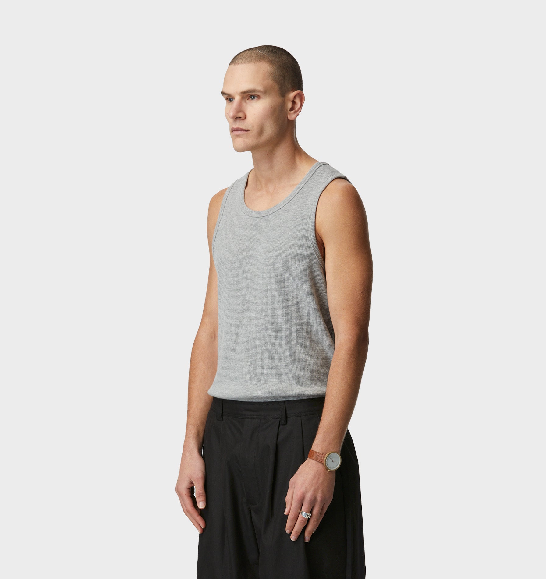 Waffle Tank Top - Vintage Grey