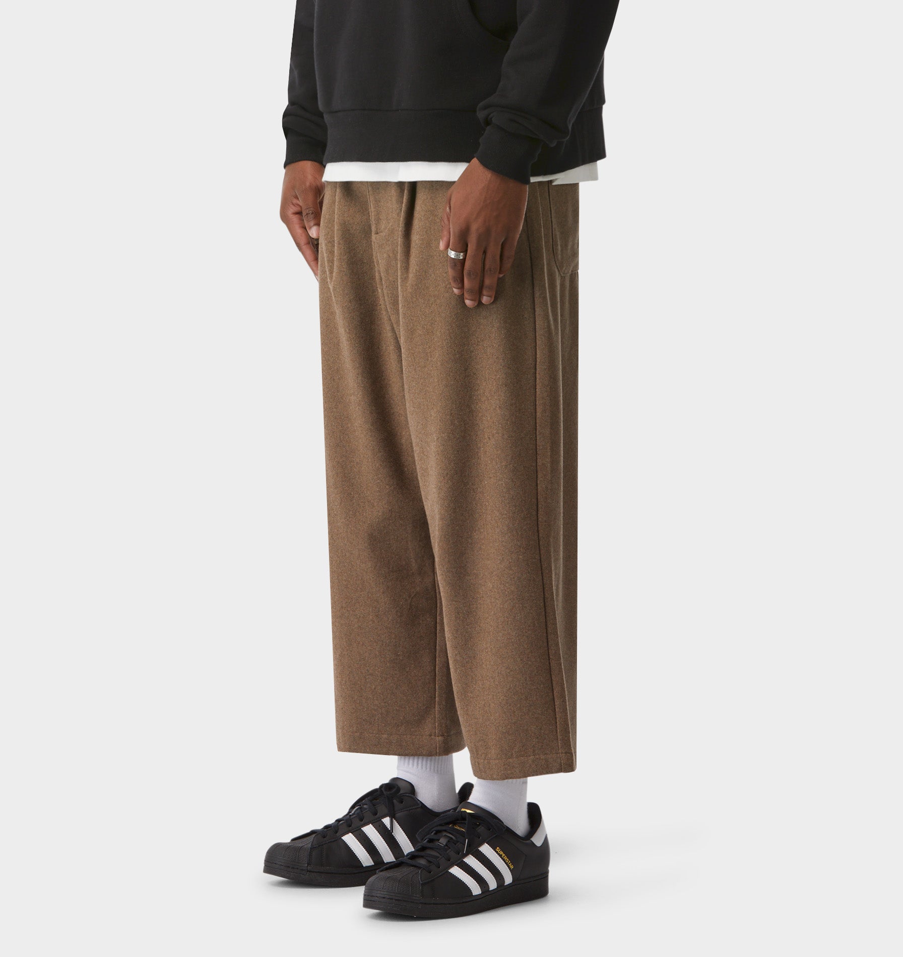 Kent Cropped Wool Pant - Mushroom