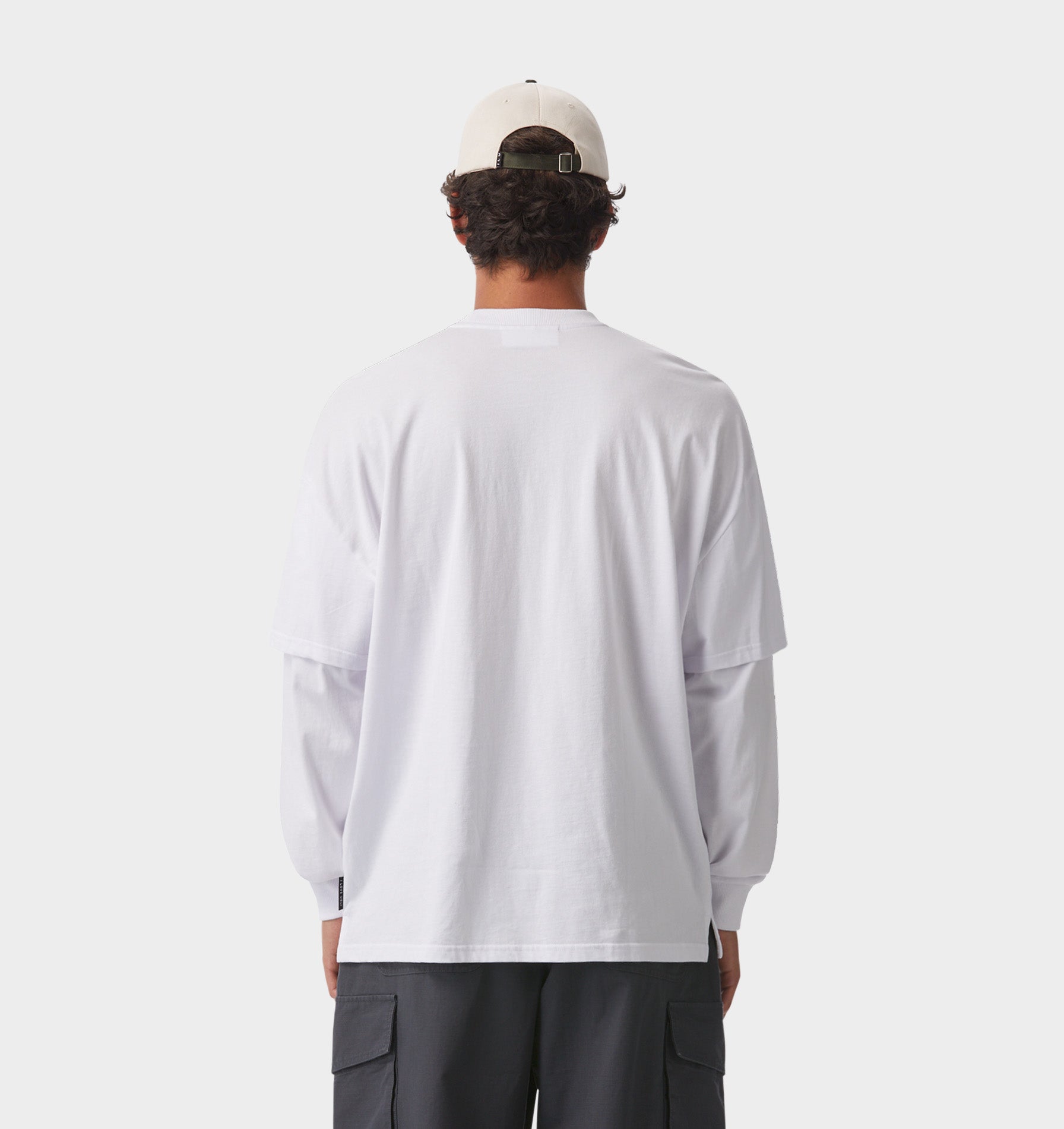 Layered LS Box Tee - White