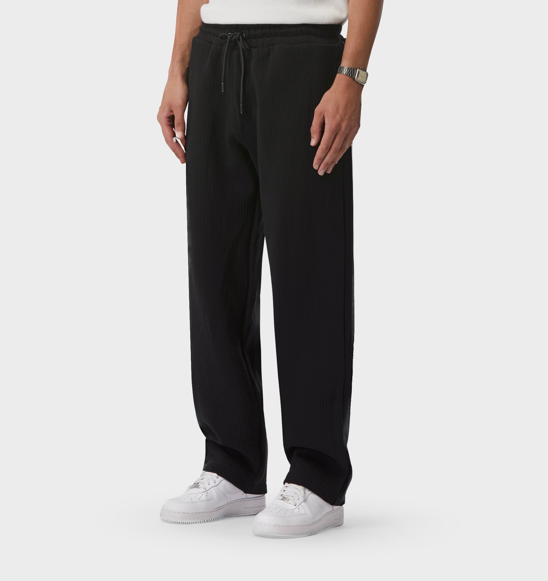 Textured Trackie Pant - Black