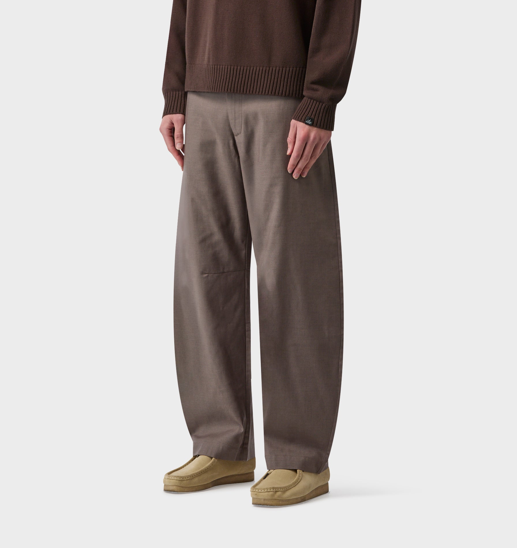 Barrel Leg Slack Pant - Mushroom