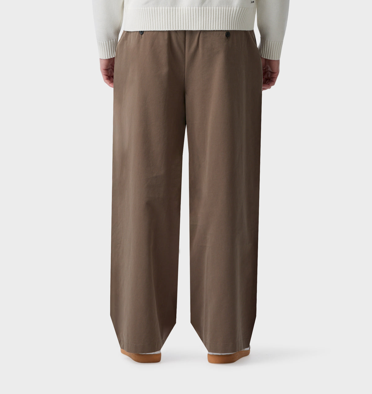 Cotton Albert Pleated Pant - Mushroom