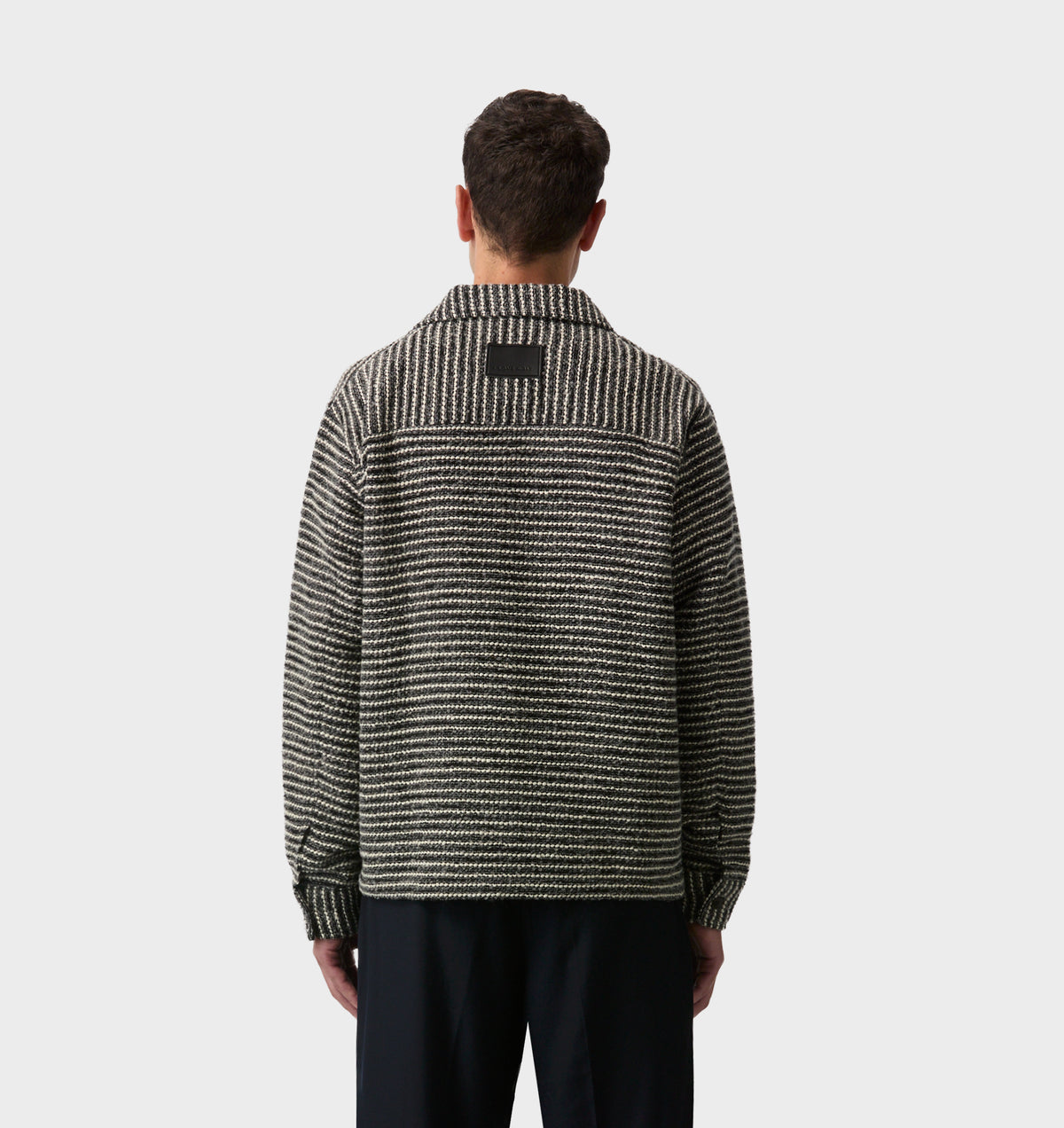 Boucle Overshirt  - Grey/White Stripe