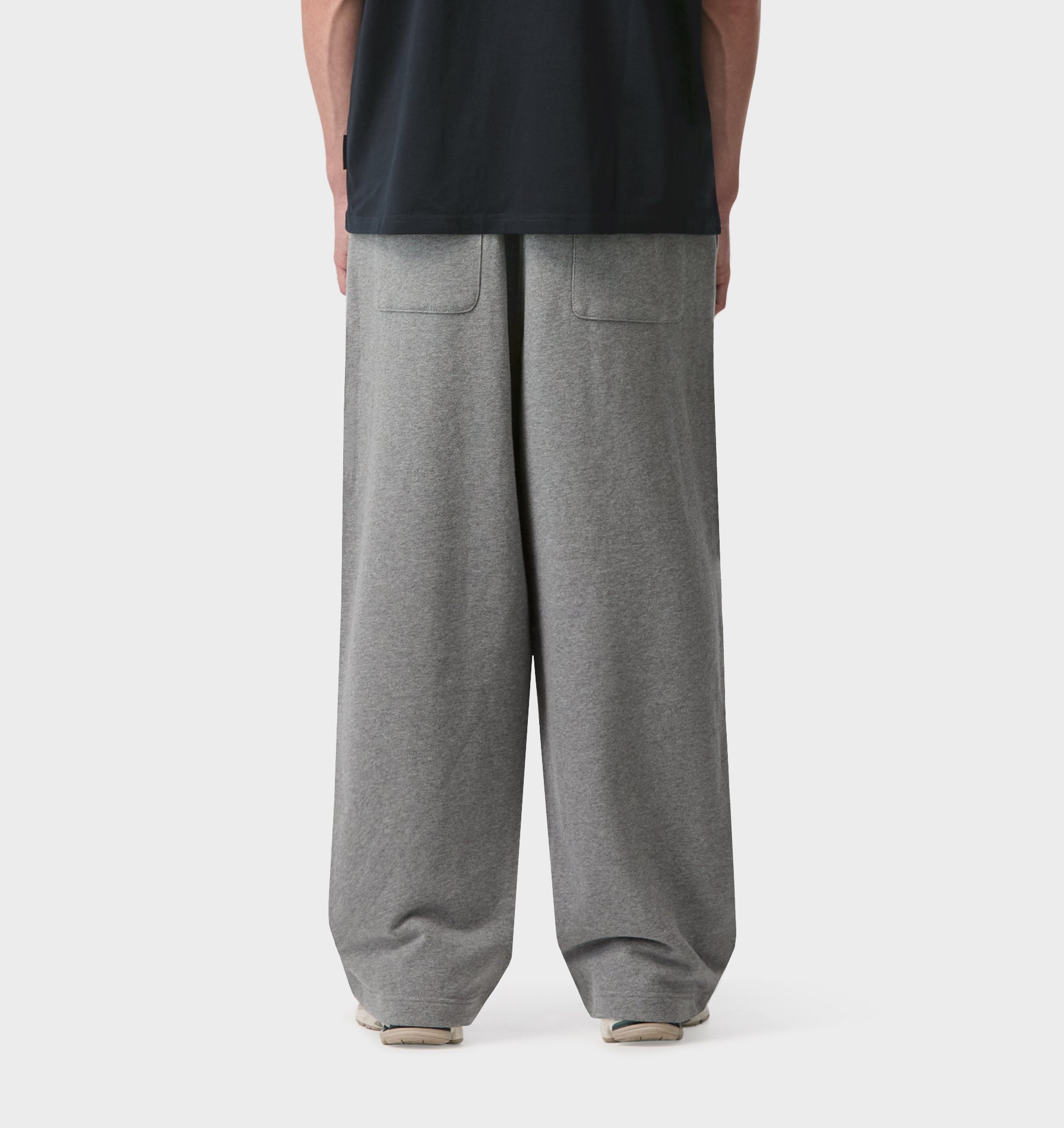 Wide Leg Track Pant - Grey Marle