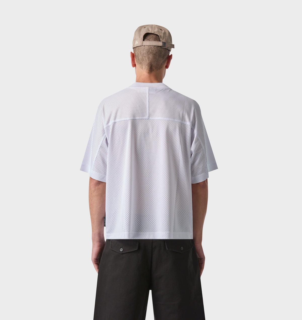 Mesh Crop Box Tee - White