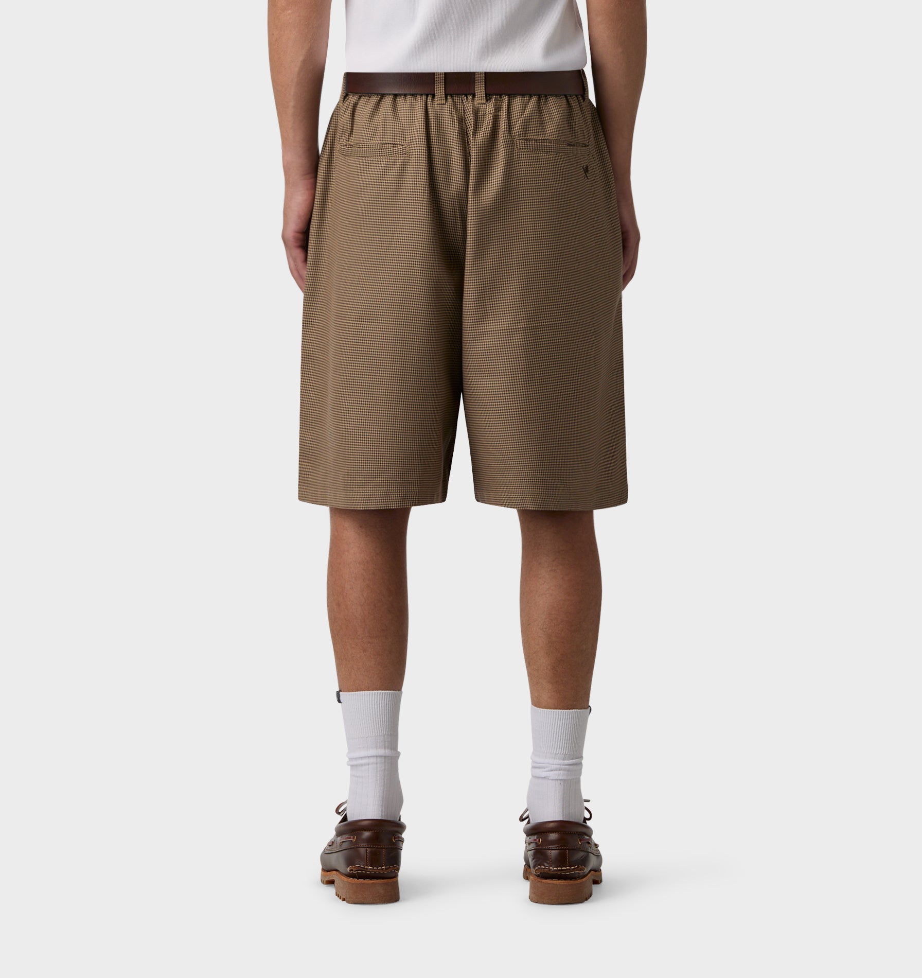 Alby Pleated Short - Beige Houndstooth