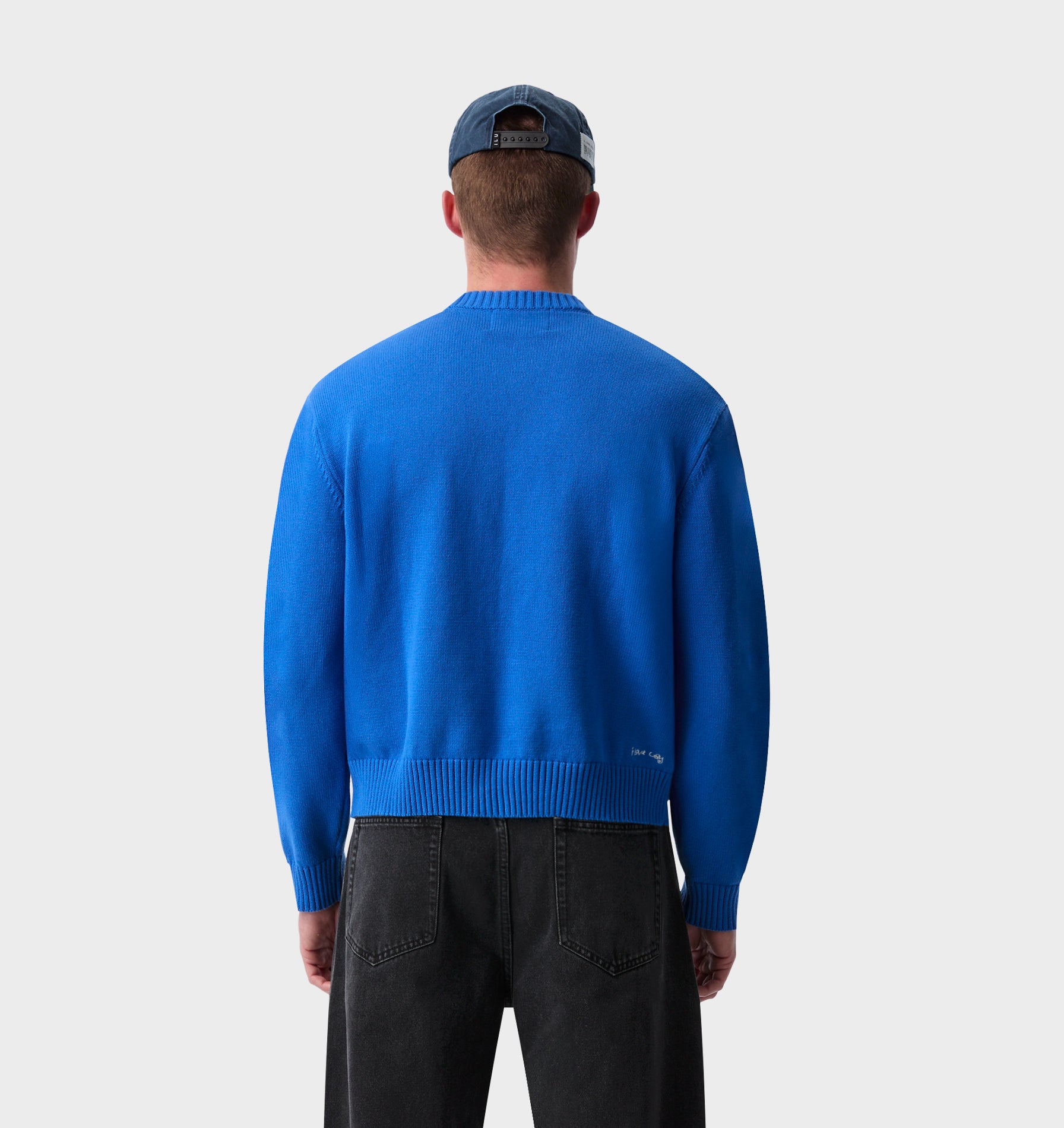 Midweight Crop Knit Sweater - Cobalt