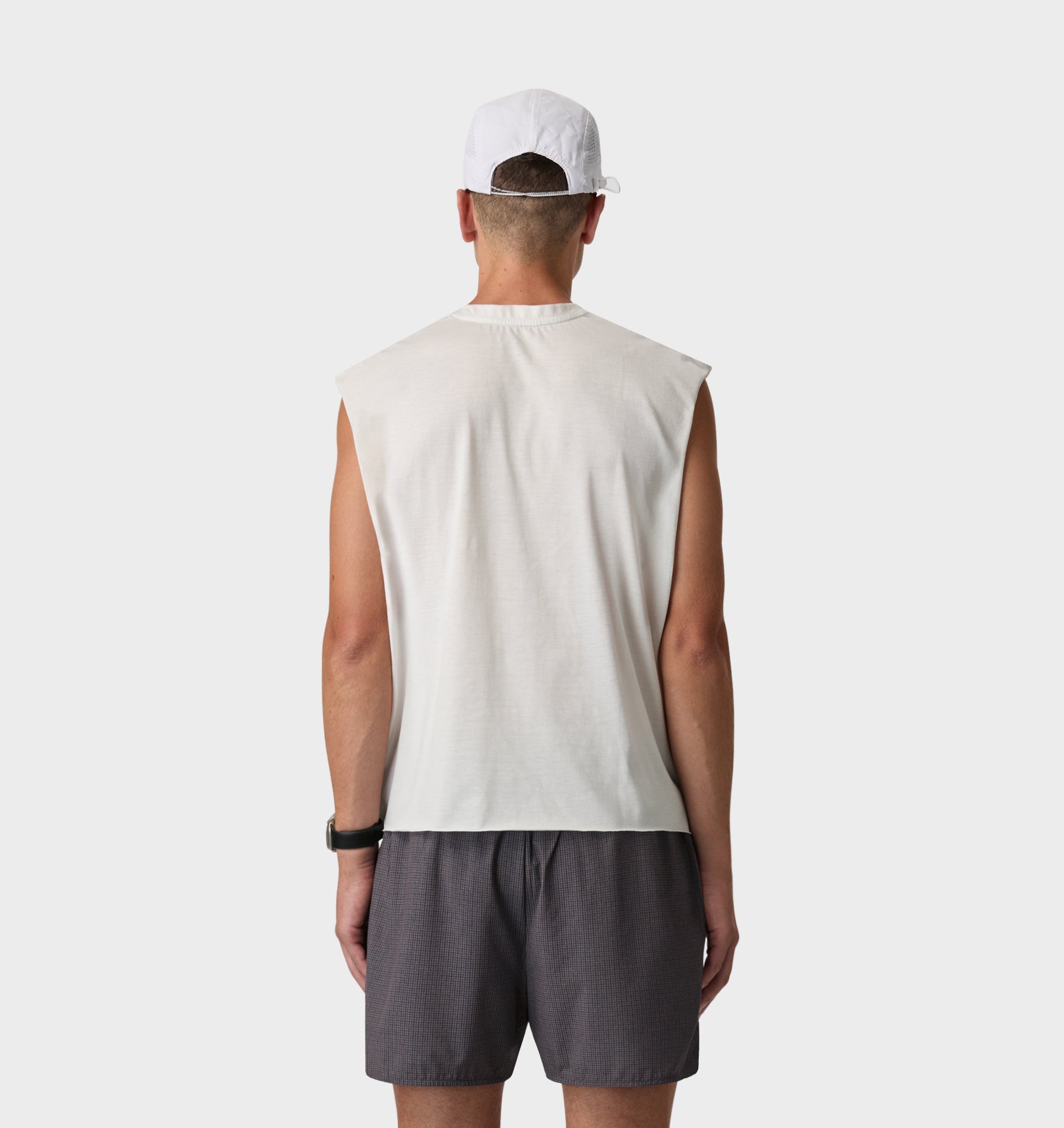Off Road Cotton Active Crop Tank - Vintage White