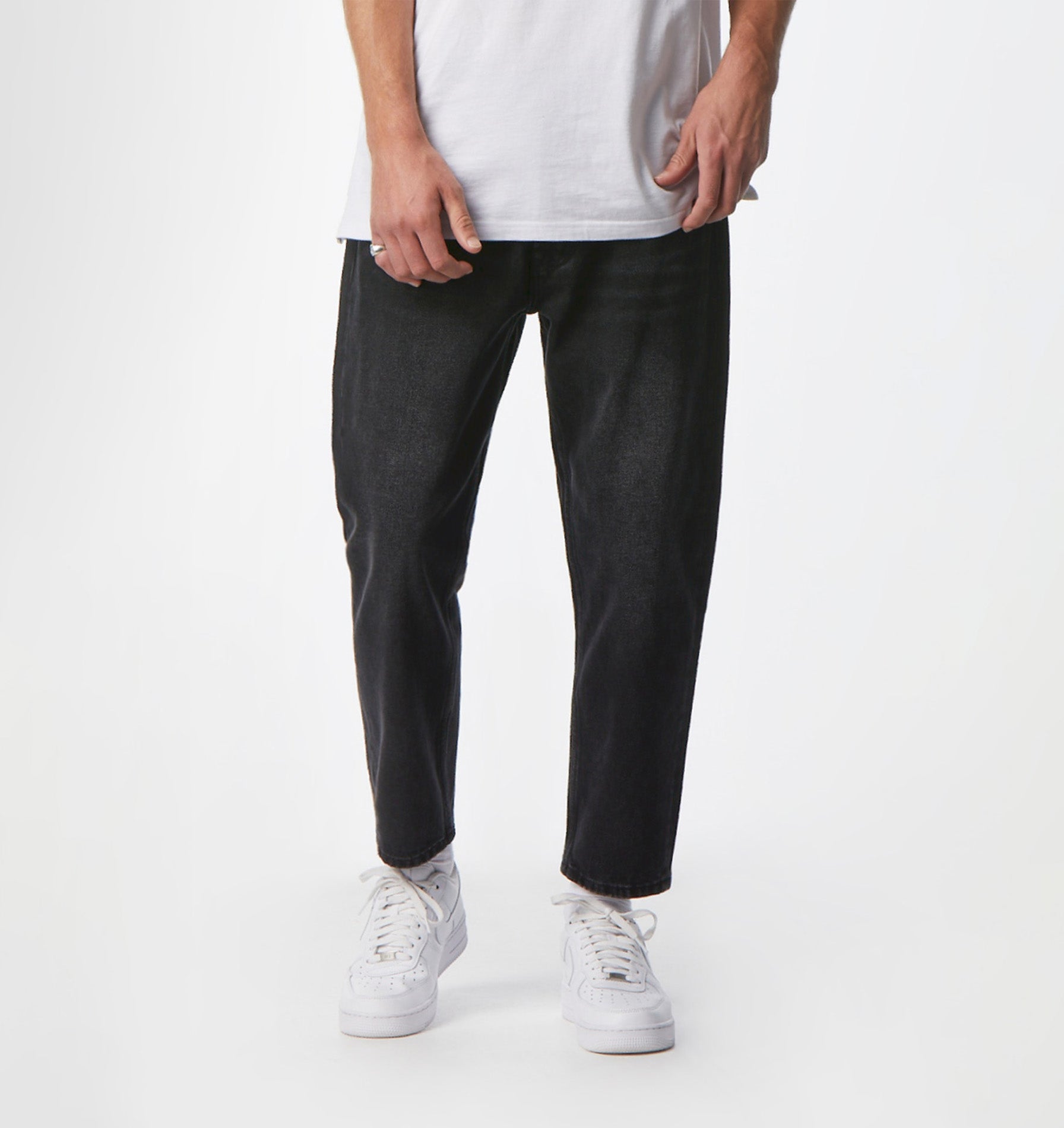 Cropped 90s Denim - Light Vintage Black