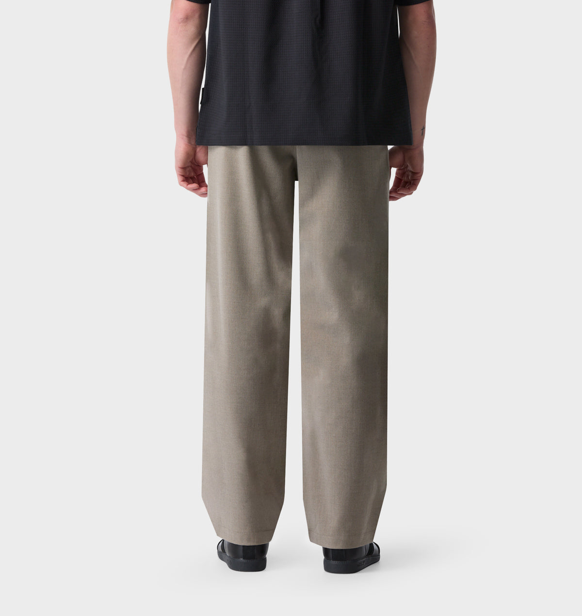Twin Pleat Pant - Sand Herringbone