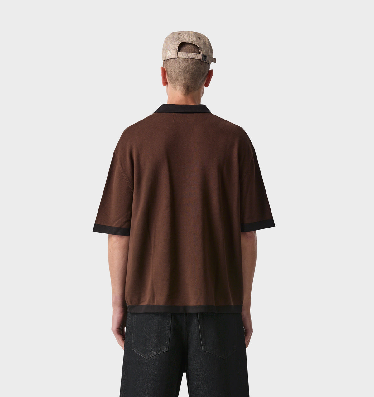 Knit SS Polo - Espresso/Black